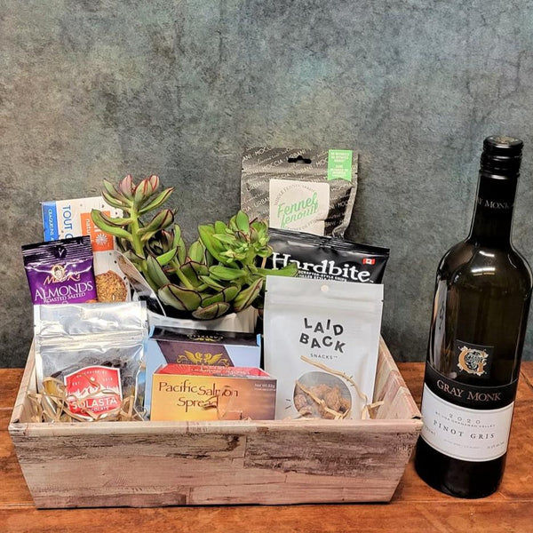 Goodies and Succulent Gift Basket Basket Revolution Gifts Vancouver