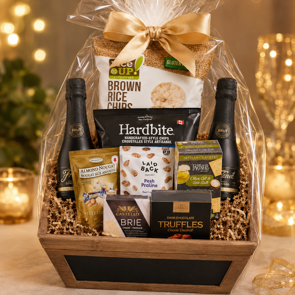 Celebration Gift Basket with Freixenet Cava & Gourmet Treats