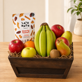 Healthy Choice fruit gift basket with fresh fruit and Canadian snacks