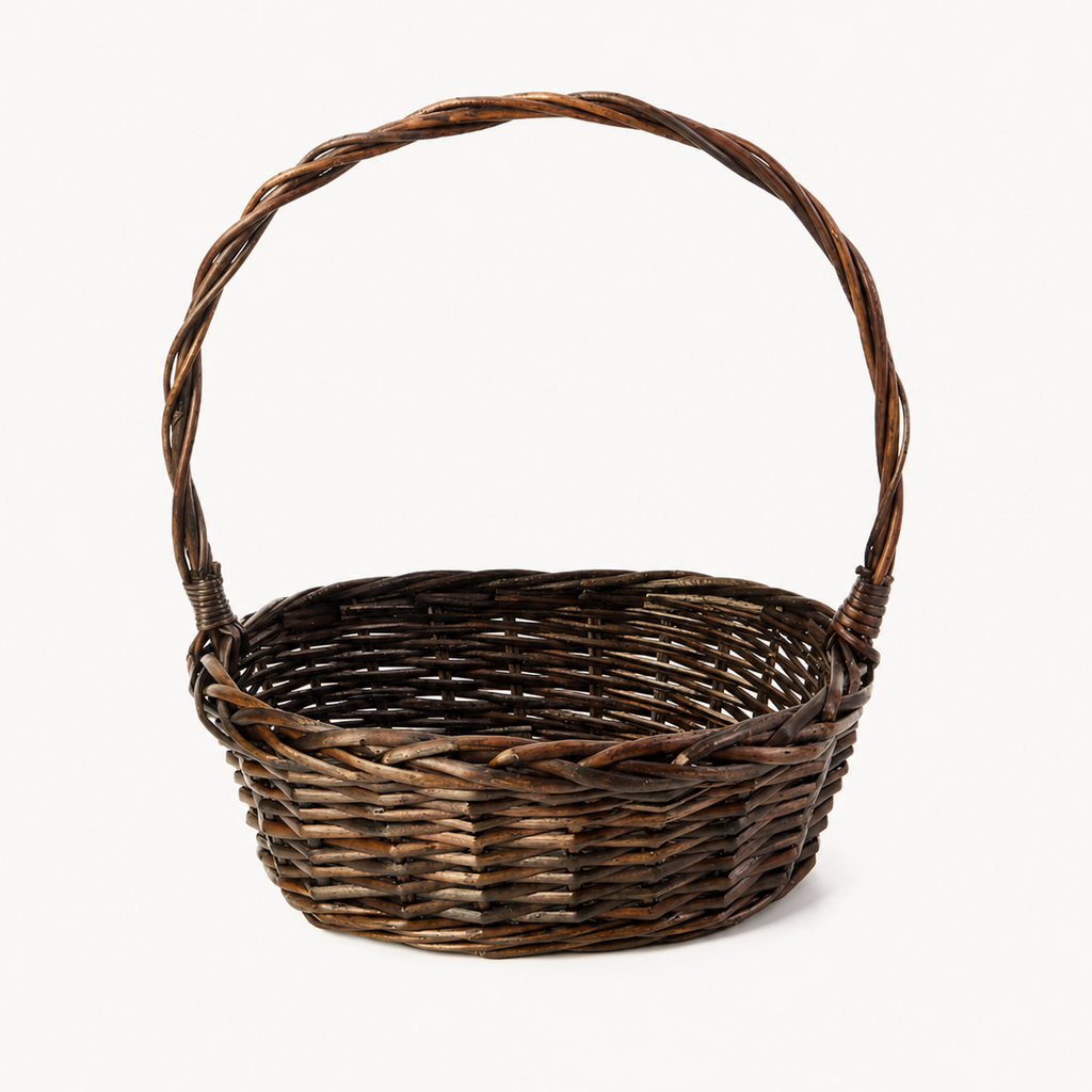 Natural willow basket foundation for a custom gift basket